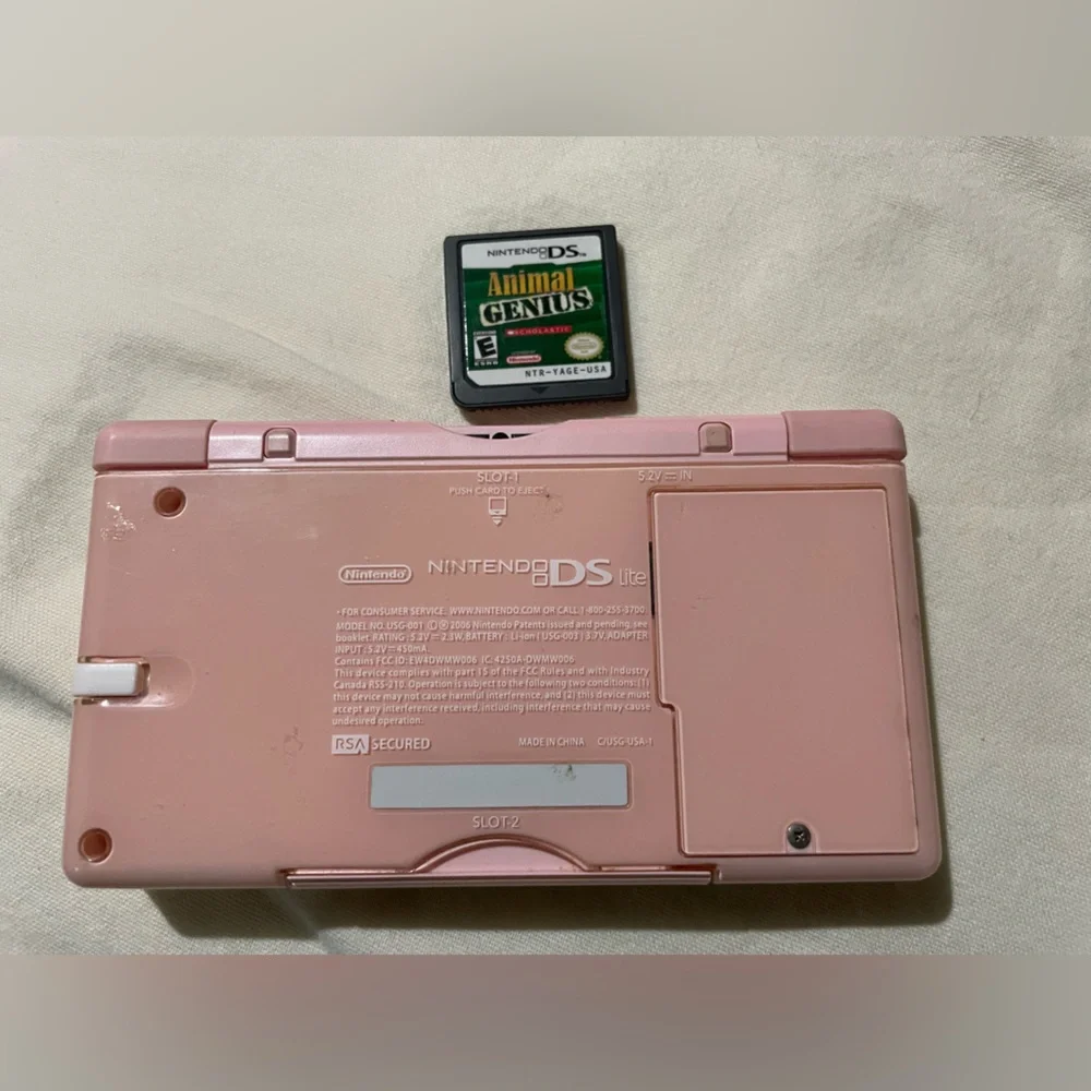 Nintendo DS Lite in Soft Pink w/ Animal Genius Game